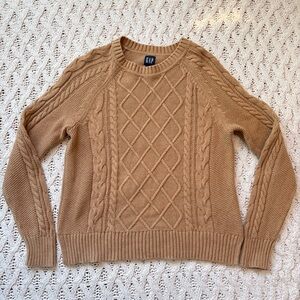 GAP Knitted Sweater - Women’s Brown Cable Knit Sweater
